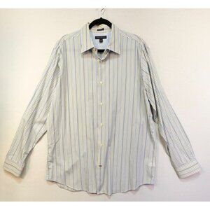 Banana Republic Men's Fitted Striped Dress Shirt XL 17/17.5 Woven In Italy XL